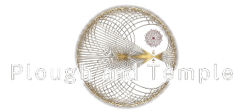 Geometric design with 'Plough and Temple' text.